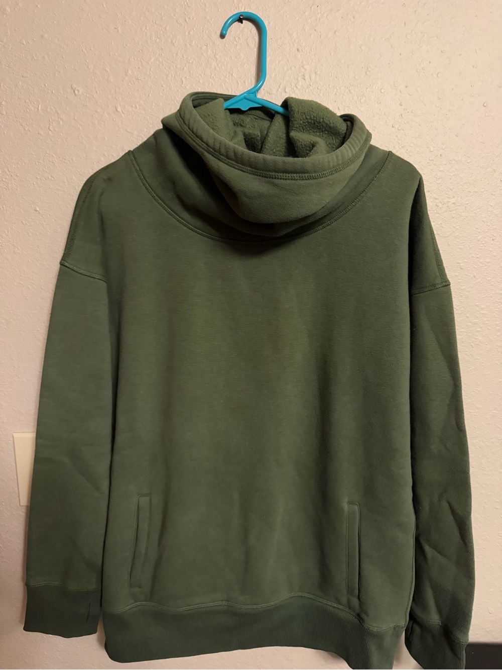ZYIA Olive Green Cowl Neck Hoodie Sweatshirt